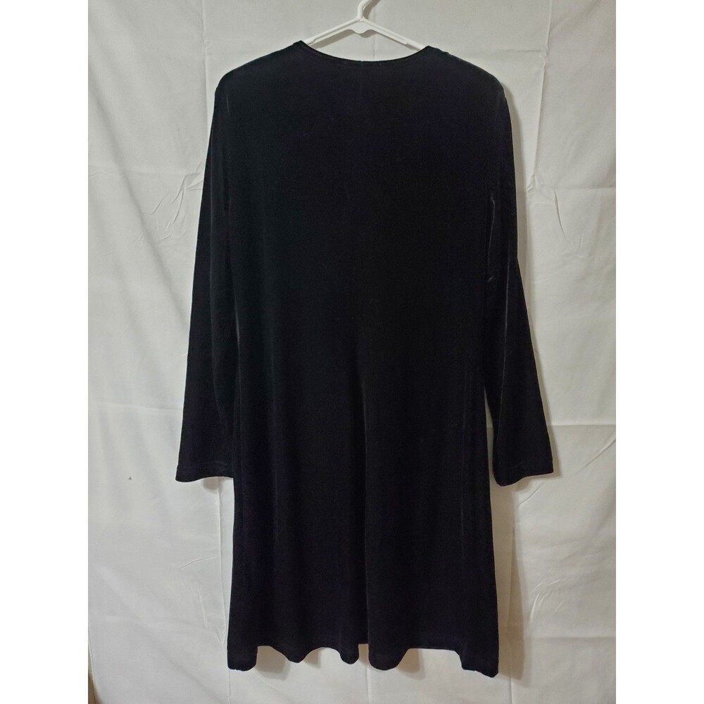 Ronni Nicole Black Velvet Midaxi Dress Size 14 Vintage 90s Minimalist Grunge - Picture 5 of 9